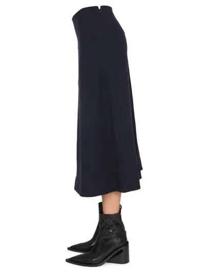 Jil Sander Wool Skirt In Blue