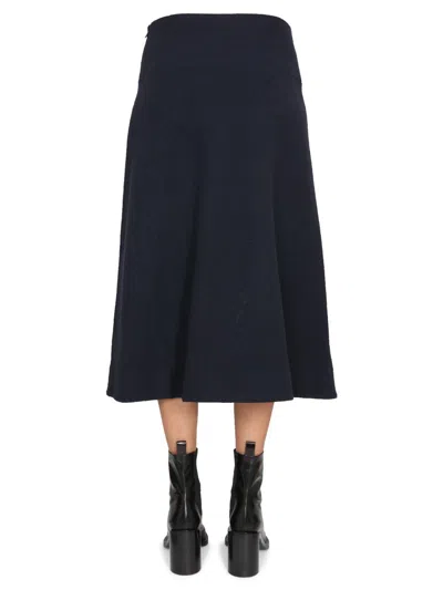 Jil Sander Wool Skirt In Blue