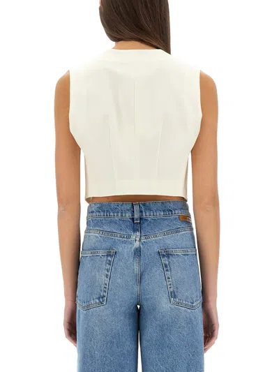Stella Mccartney Wool Tailoring Short Vest In White
