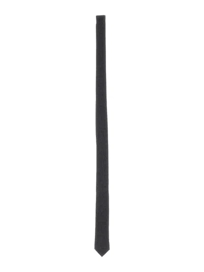 Fendi Slim Wool Tie Textured Pattern In Black