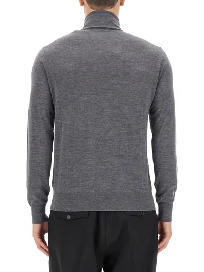 Ballantyne Classic Grey Wool Turtleneck Sweater In Gray