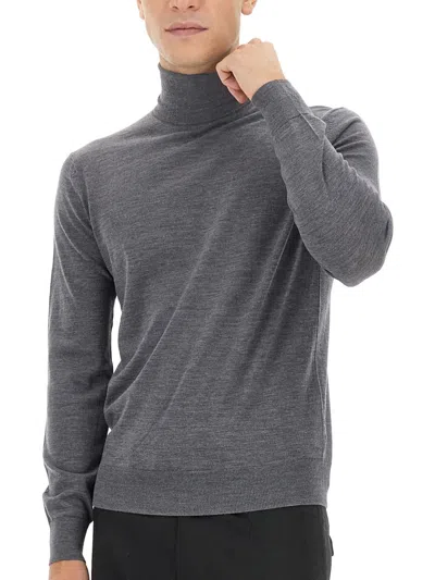 Ballantyne Classic Grey Wool Turtleneck Sweater In Gray