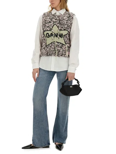 Ganni Woolen Vest With Inl In Multi