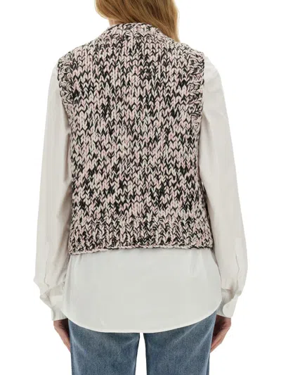 Ganni Woolen Vest With Inl In Multi