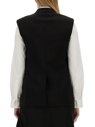 Helmut Lang Wool Blend Vest In Black
