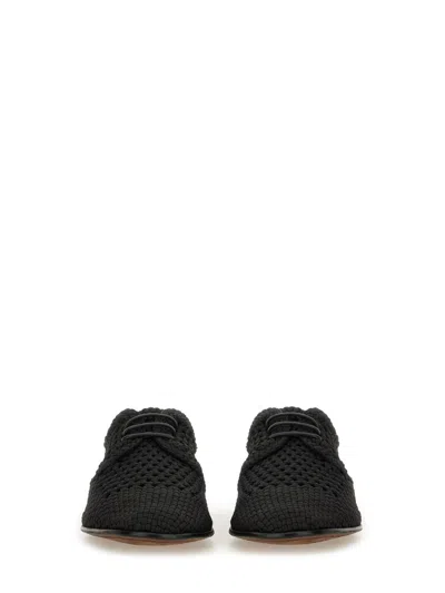 Dolce & Gabbana Black Lace-up Shoes With Woven Design