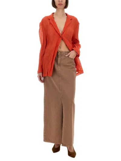 Alysi Wrinkled Effect Shirt In Orange
