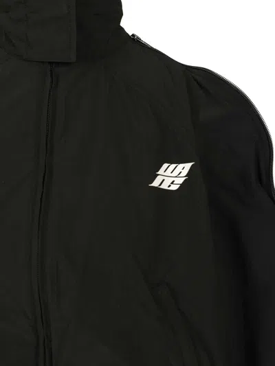 Alexander Wang Zip Sleeve Oversize Crop Track Jacket In Black