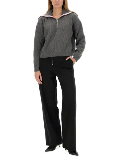 Msgm Zippered Pants In Multi