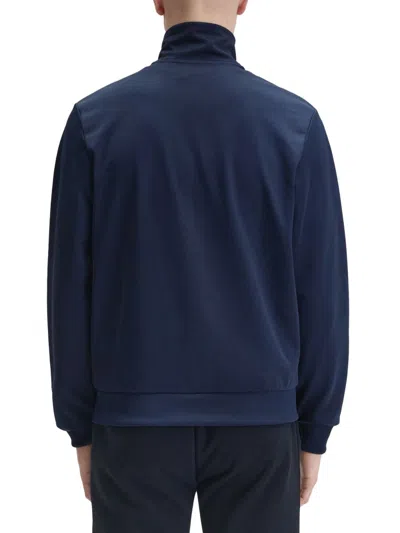 Fred Perry High Collar Ribbed Cuffs And Hem In Blue