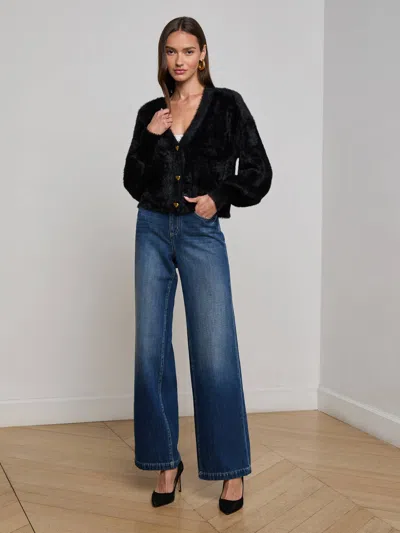 L Agence Harriet Cardigan In Black