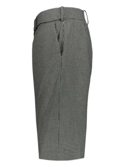 Alexandre Vauthier Houndstooth Belted Shorts In Black