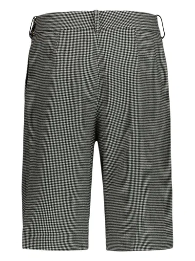 Alexandre Vauthier Houndstooth Belted Shorts In Black