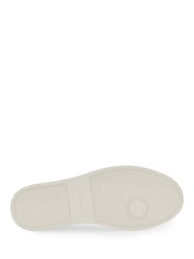 Hugo Boss Boss Grained Leather Sneaker In White