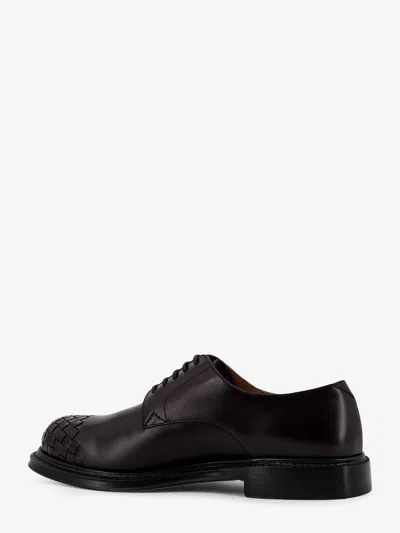 Bottega Veneta Leather Lace-up Shoes Featuring Signature Detail In Black