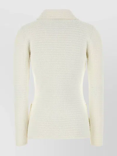 Gucci Crochet Button Cardigan In White