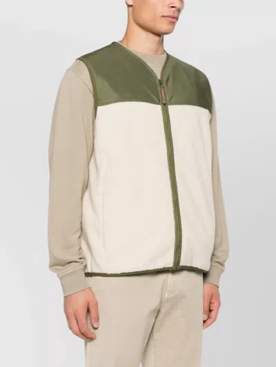 Apc Crew Neck Sleeveless Sweatshirt With Contrast Panel In Multi