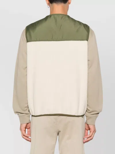 Apc Crew Neck Sleeveless Sweatshirt With Contrast Panel In Multi