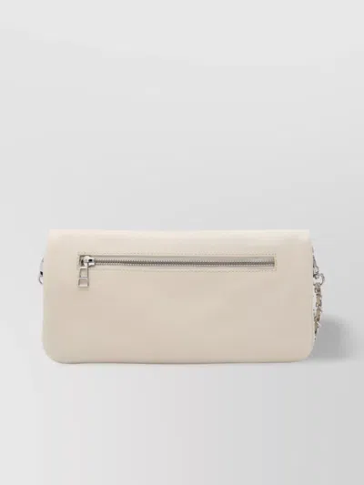 Zadig & Voltaire White Leather Rock Nano Shoulder Bag In Neutral