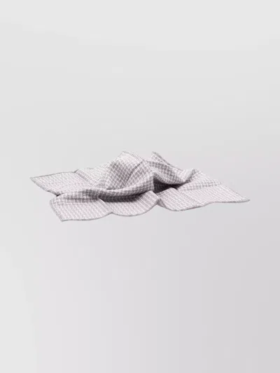 Brunello Cucinelli Checkered Scarf Square Shape In Gray