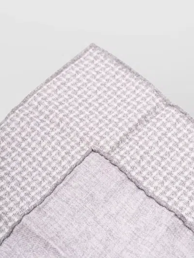 Brunello Cucinelli Checkered Scarf Square Shape In Gray