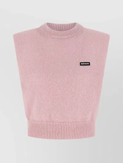 Rotate Birger Christensen Rotate Birgerchristensen Short Vest Shirt With Logo In Pink