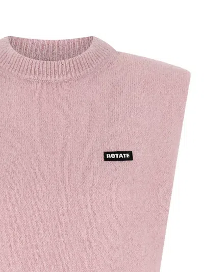 Rotate Birger Christensen Rotate Birgerchristensen Short Vest Shirt With Logo In Pink