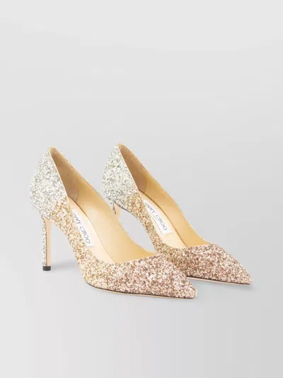 Jimmy Choo Romy 85mm Glitter Degrade High-heel Pumps In Gold
