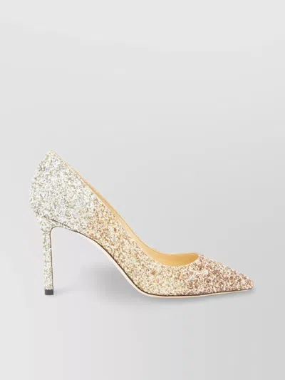 Jimmy Choo Romy 85mm Glitter Degrade High-heel Pumps In Gold
