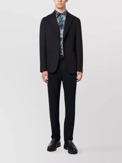 Tagliatore Tailored Jacket With Notched Lapels In Black
