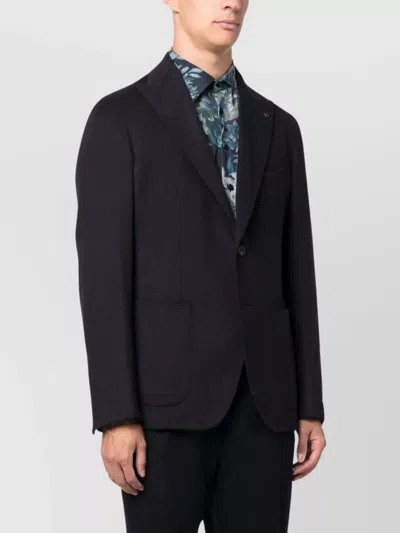 Tagliatore Tailored Jacket With Notched Lapels In Black