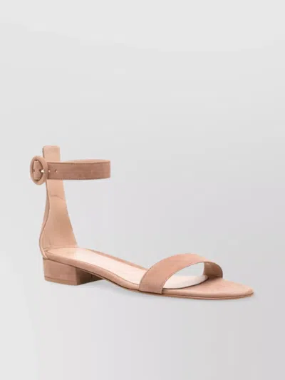 Gianvito Rossi Suede Buckle Block Heel Sandals In Pattern