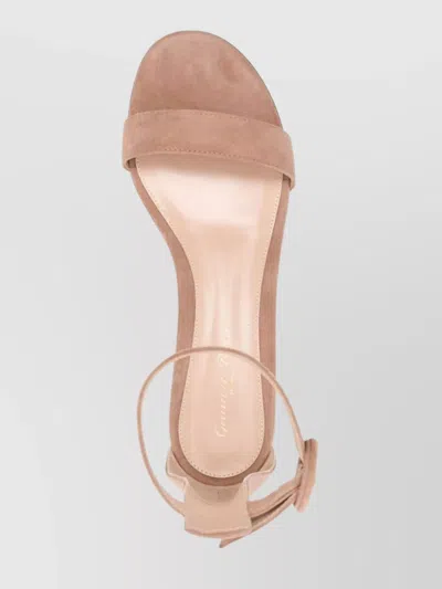 Gianvito Rossi Suede Buckle Block Heel Sandals In Pattern