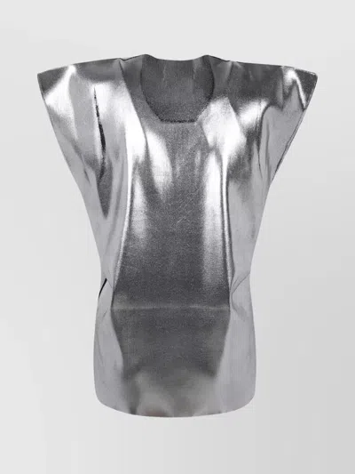 Junya Watanabe Metallic Sleeveless Sweater Structured Shoulders In Metallic
