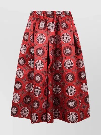 Comme Des Garçons Woman Midi Pleated A-line Skirts In Pink