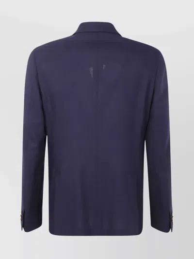 Paul Smith Men's Jacket Double-breasted Flap Pockets In Blue