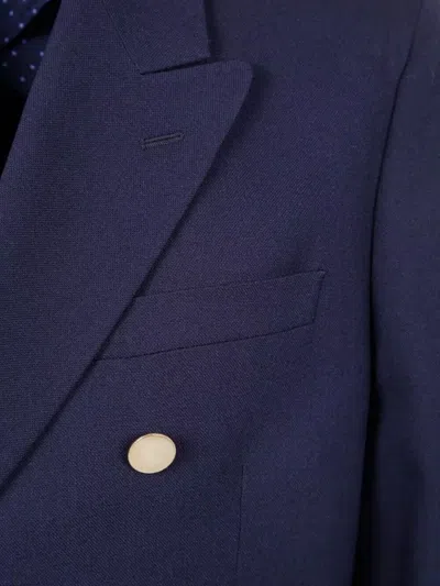 Paul Smith Men's Jacket Double-breasted Flap Pockets In Blue