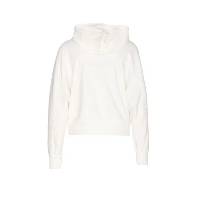 Brunello Cucinelli White Sweatshirt With Fixed Hood And Logo Patch On The Front In Cotton Blend Woman In White