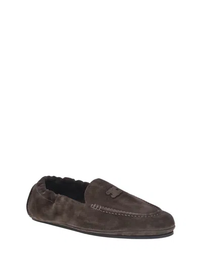 Celine Men Triomphe Loafer With Elastic Insert In Brown