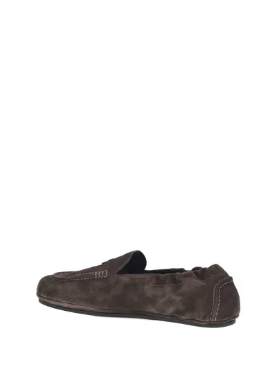 Celine Men Triomphe Loafer With Elastic Insert In Brown