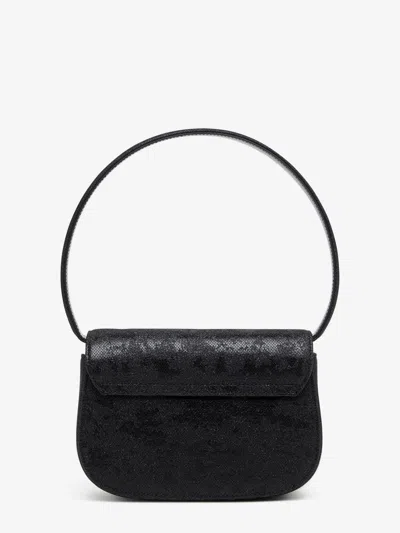Diesel 1dr-iconic 1dr Bag In Glitter-camo Lurex In Black
