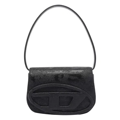 Diesel 1dr-iconic 1dr Bag In Glitter-camo Lurex In Black