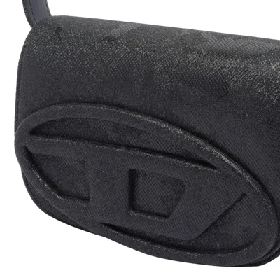 Diesel 1dr-iconic 1dr Bag In Glitter-camo Lurex In Black