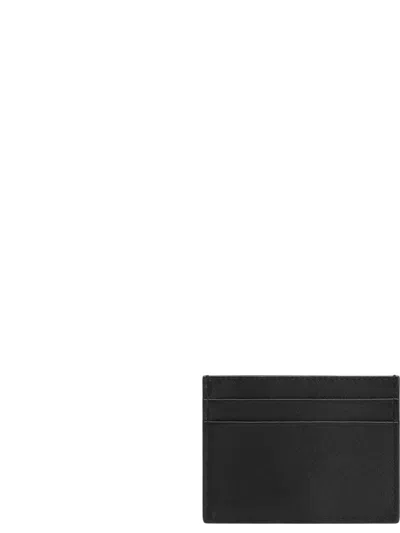 Dolce & Gabbana Black Dauphine Leather Card Holder In Black