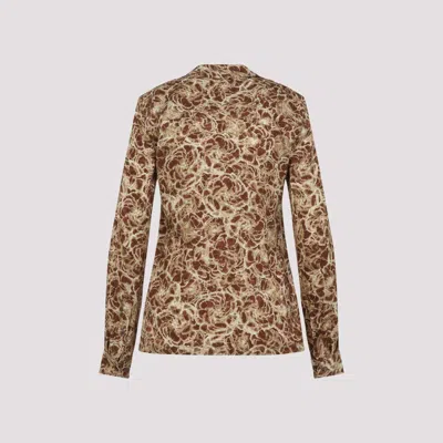 Dries Van Noten Colla Signature Print Long-sleeved Shirt In Beige