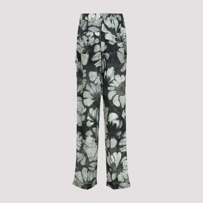 Dries Van Noten Relaxed Fit Floral Print Trousers In Vibrant Green In Green