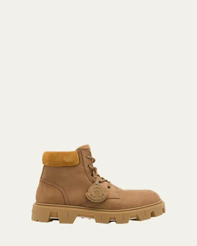 Moncler Peak City Ankle Boots Sneakers Beige In Brown