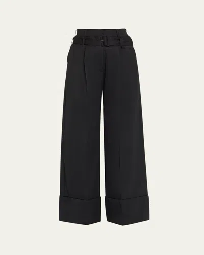 Simone Rocha Multi Belt Loop Wide-leg Trousers In Black