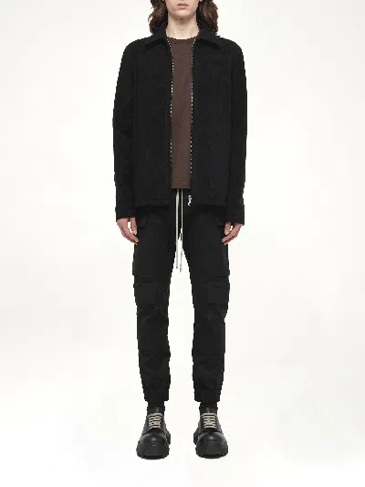 Rick Owens Concordians Zipped Hoodie In Black