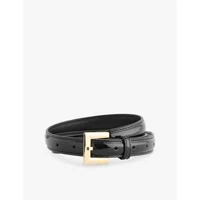 Anine Bing Womens Black Patent Nicola Leather Belt Xs